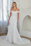 Load image into Gallery viewer, LAA2153 Wholesale White Off-the-Shoulder Lace Wedding Dress Corset Bodice Bridal Gown with Train