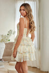 Load image into Gallery viewer, Wholesale Floral Print Corset Tiered Ruffle Short Dress Sweetheart Neckline Lace-Up Back by LAA9091S - - Short Cocktail Dresses LAA