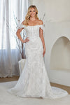 Load image into Gallery viewer, LAA2153 Wholesale White Off-the-Shoulder Lace Wedding Dress Corset Bodice Bridal Gown with Train