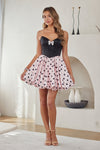 Load image into Gallery viewer, Wholesale Strapless Sweetheart Dress Polka Dot Bubble Hem Homecoming &amp; Prom Dress by LAA8076S - PINK - Short Cocktail Dresses LAA