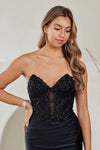 Load image into Gallery viewer, Wholesale Strapless Sweetheart Homecoming Dress with Ruched Satin Skirt &amp; Lace-Up Back by LAA7092S - - Cocktail Dress LAA