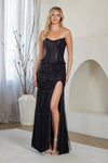 Load image into Gallery viewer, Wholesale Strapless Beaded Corset Two-Piece Sheath Prom Evening Gown with Slit by LAA8072 - - Long Formal Dresses LAA
