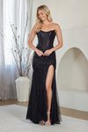 Load image into Gallery viewer, Wholesale Strapless Beaded Corset Two-Piece Sheath Prom Evening Gown with Slit by LAA8072 - - Long Formal Dresses LAA