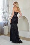 Load image into Gallery viewer, Wholesale Strapless Beaded Corset Two-Piece Sheath Prom Evening Gown with Slit by LAA8072 - - Long Formal Dresses LAA