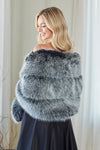Load image into Gallery viewer, LAAP1003 Wholesale Frosted Tip Faux Fur Stole Wrap Evening Shawl for Formal &amp; Black-Tie Events - - Shawl Amelia Couture