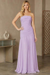 Load image into Gallery viewer, Wholesale Strapless Ruched A-Line Evening Gown Chiffon Prom Dress with Lace-Up Back by LAA6132 - LILAC - Long Prom Dress LAA