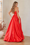 Load image into Gallery viewer, LAA2085 Wholesale Strapless Corset A-Line Gown with Ruffled Cascade Skirt Evening Prom Dress