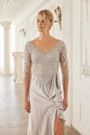 Load image into Gallery viewer, Wholesale 3/4 Sleeves and Side Ruffle Slit Mother of the Bride Dress By LAXME126 - - Mother of the Bride Dress LAX