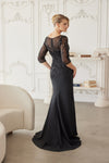 Load image into Gallery viewer, Wholesale Long Sleeve Beaded Satin Mother of the Bride Evening Gown By LAXMH137 - - Mother of the Bride Dress LAX