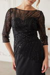Load image into Gallery viewer, Wholesale Long Sleeve Beaded Satin Mother of the Bride Evening Gown By LAXMH137 - - Mother of the Bride Dress LAX