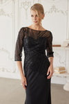 Load image into Gallery viewer, Wholesale Long Sleeve Beaded Satin Mother of the Bride Evening Gown By LAXMH137 - - Mother of the Bride Dress LAX