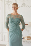 Load image into Gallery viewer, Wholesale Long Sleeve Beaded Satin Mother of the Bride Evening Gown By LAXMH137 - - Mother of the Bride Dress LAX