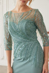 Load image into Gallery viewer, Wholesale Long Sleeve Beaded Satin Mother of the Bride Evening Gown By LAXMH137 - - Mother of the Bride Dress LAX