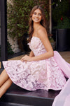 Load image into Gallery viewer, Wholesale Strapless Lace Short Prom Dress with Overskirt A-Line Cocktail Dress by LAX1017 - - Dress LAX