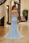 Load image into Gallery viewer, LAXH1874 Wholesale Spaghetti Straps Trumpet Sequin Prom Floral Lace Gown &amp; Corset Lace-Up Back