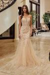 Load image into Gallery viewer, LAXH1874 Wholesale Spaghetti Straps Trumpet Sequin Prom Floral Lace Gown &amp; Corset Lace-Up Back