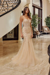 Load image into Gallery viewer, LAXH1874 Wholesale Spaghetti Straps Trumpet Sequin Prom Floral Lace Gown &amp; Corset Lace-Up Back