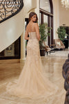 Load image into Gallery viewer, LAXH1874 Wholesale Spaghetti Straps Trumpet Sequin Prom Floral Lace Gown &amp; Corset Lace-Up Back