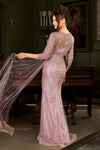 Load image into Gallery viewer, LAF8472 Wholesale Beaded Illusion Long Sleeve Sheath Sequin Evening Gown with Sheer Tulle Train