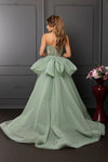 Load image into Gallery viewer, LA8257 Wholesale Strapless Sweetheart Beaded Sheath Evening Gown with Dramatic Tulle Overskirt - - Long Prom Dress LA Merchandise