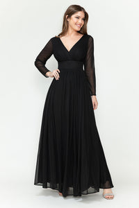 La Merchandise Simple Long Sleeve Modest Bridesmaids Dress- LN5234 - - LA Merchandise