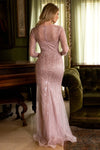 Load image into Gallery viewer, LAF8498 Wholesale Long Sleeve Sweetheart Neckline Beaded Sequin Sheath Mother of the Bride Dress