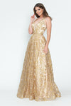 Load image into Gallery viewer, LA Merchandise LAF8240 Floral Glitter V-Neck Sleeveless A-Line Dress