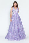 Load image into Gallery viewer, LA Merchandise LAF8240 Floral Glitter V-Neck Sleeveless A-Line Dress