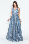 Load image into Gallery viewer, LA Merchandise LAF8240 Floral Glitter V-Neck Sleeveless A-Line Dress