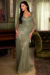 Load image into Gallery viewer, LAF8498 Wholesale Long Sleeve Sweetheart Neckline Beaded Sequin Sheath Mother of the Bride Dress