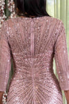 Load image into Gallery viewer, LAF8473 Wholesale Long Sleeve Sheath Mother of the Bride Dress Beaded Sequin V-Neck Evening Gown
