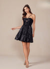 Load image into Gallery viewer, Wholesale Sweetheart Keyhole Metallic Pleated Fit-and-Flare Short Homecoming Dress by LAXA825 - - Cocktail Dress LAX