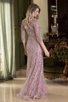 Load image into Gallery viewer, Wholesale 3/4 Sleeve All-Over Sequin Beaded Sheath Mother of the Bride Evening Gown by LAF8395 - - Dresses LAF