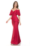 Load image into Gallery viewer, Wholesale Bridesmaid Dress V-Neck Ruffled Sleeve Evening Gown LAF5282 - - Dress LAF
