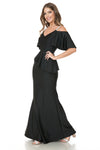 Load image into Gallery viewer, Wholesale Bridesmaid Dress V-Neck Ruffled Sleeve Evening Gown LAF5282 - - Dress LAF