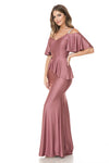 Load image into Gallery viewer, Wholesale Bridesmaid Dress V-Neck Ruffled Sleeve Evening Gown LAF5282 - - Dress LAF