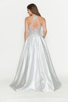 Load image into Gallery viewer, LA Merchandise LAF8181 Halter Lace Bodice A-Line Evening Gown with Sheer Illusion Neckline - - Dress LAF