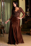 Load image into Gallery viewer, LAF8431 Wholesale Long Sleeve Beaded Mother of the Bride Dress Corset Mermaid Evening Gown