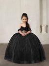 Load image into Gallery viewer, LA Merchandise LAZSCK328 Girls 3D Floral Illusion Corset A-Line Gown with Back Bow