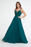 Load image into Gallery viewer, LA Merchandise LAF8185 Lace Appliqué Spaghetti Strap A-Line Gown Formal Prom &amp; Evening Dress - HUNTER GREEN - Dress LAF