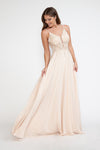 Load image into Gallery viewer, LA Merchandise LAF8185 Lace Appliqué Spaghetti Strap A-Line Gown Formal Prom &amp; Evening Dress - CHAMPAGNE GOLD - Dress LAF