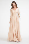 Load image into Gallery viewer, Wholesale Mother Of The Bride Dress 3/4 Sleeve A-Line Gown By LAF5243 - CHAMPAGNE GOLD - Dress LAF