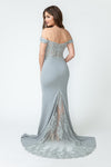 Load image into Gallery viewer, Off-Shoulder Lace Bodice Mermaid Gown with Sheer Back Train for Formal Events By LAF8134 - - Dress LAF