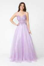 Load image into Gallery viewer, LA Merchandise LAF8182 Sheer Bodice &amp; Floral Appliques Spaghetti Strap Tulle Dress