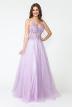Load image into Gallery viewer, LA Merchandise LAF8182 Sheer Bodice &amp; Floral Appliques Spaghetti Strap Tulle Dress