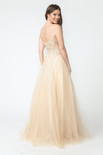 Load image into Gallery viewer, LA Merchandise LAF8182 Sheer Bodice &amp; Floral Appliques Spaghetti Strap Tulle Dress