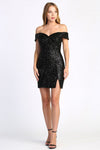 Load image into Gallery viewer, Cocktail Dresses Short Homecoming Fitted Sequin Cocktail Dress Black