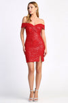 Load image into Gallery viewer, Cocktail Dresses Short Homecoming Fitted Sequin Cocktail Dress Red