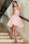 Load image into Gallery viewer, Cocktail Dresses Short Applique Ruffled Homecoming Cocktail Dress Champagne/Gold