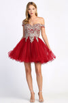 Load image into Gallery viewer, Cocktail Dresses Short Applique Ruffled Homecoming Cocktail Dress Champagne/Gold